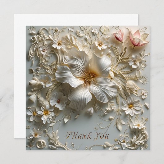 Elegant en  bedankkaart (Voorkant / Achterkant)