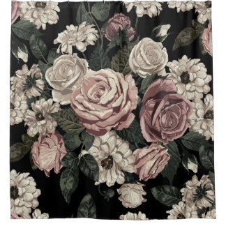 Elegant en Bold Rustic  Flowers Douchegordijn