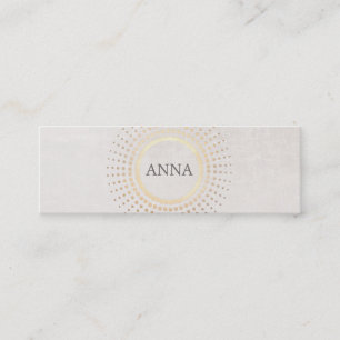 Elegant en Chic Simple Name Gold Circle Motif Mini Visitekaartje