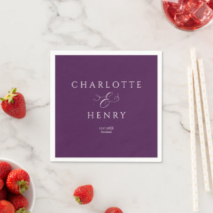 Elegant en chique Paarse bruiloft Servet