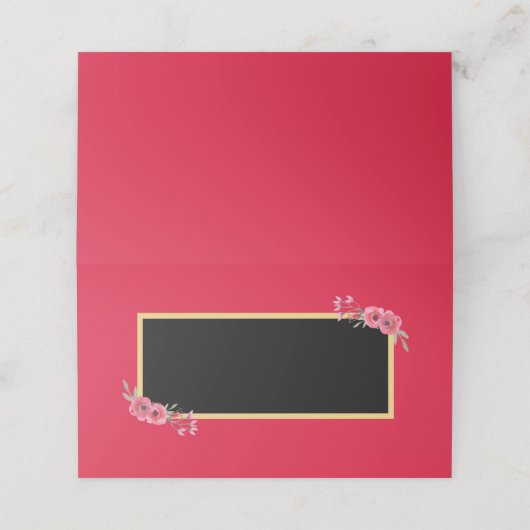 Elegant en chique roze met Waterverf bloemen (Buitenkant ongevouwen)