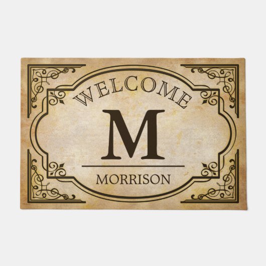 Elegant en Classic  look Monogram Initialen Deurmat (Voorkant)