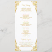 Elegant en Classy Gold Lace Wedding Program Programma (Achterkant)