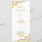 Elegant en Classy Gold Lace Wedding Program Programma (Voorkant)