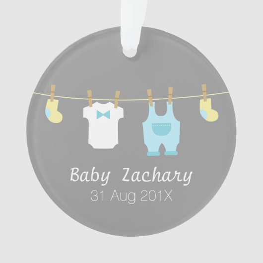 Elegant en Cute Baby Boy Clothes, Newborn Ornament (voorkant)