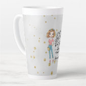 Elegant en Cute Lady | Girl Boss | Grijs Latte Mok (Linkerhoek)