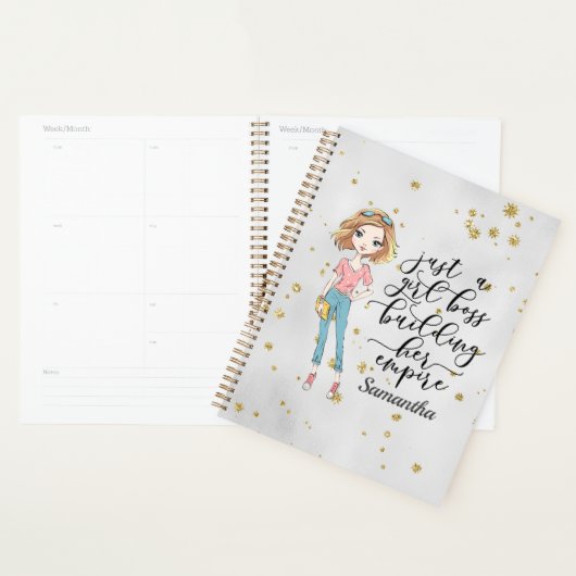 Elegant en Cute Lady | Girl Boss | Grijs Planner (Display)