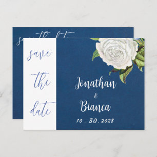 elegant en  donkerblauw, behalve de datum briefkaart