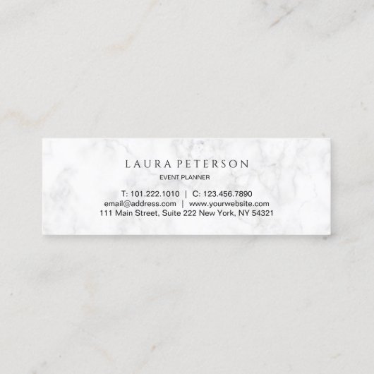 Elegant en eenvoudig handgeschreven script kalligr mini visitekaartje (Achterkant)