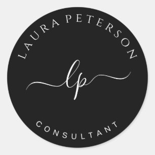 Elegant en eenvoudig handgeschreven script kalligr ronde sticker