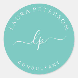 Elegant en eenvoudig handgeschreven script kalligr ronde sticker