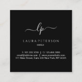 Elegant en eenvoudig handgeschreven script kalligr vierkante visitekaartje (Achterkant)