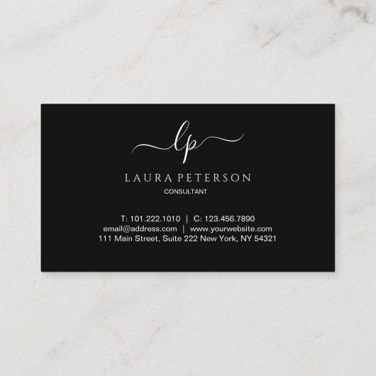 Elegant en eenvoudig handgeschreven script kalligr visitekaartje (Achterkant)