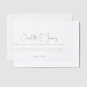 Elegant en eenvoudig minimalistisch script vellum uitnodigingen (Offset)