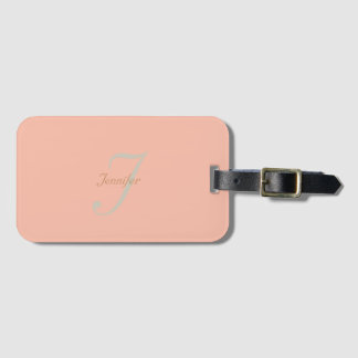 Elegant en eenvoudig pastelmonogram bagagelabel