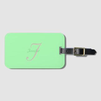 Elegant en eenvoudig pastelmonogram bagagelabel