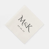 Elegant en eenvoudig zwart huwelijksmonogram servet (Hoek)