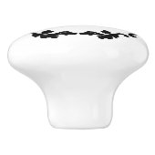 Elegant en eenvoudig zwart-wit monogram keramische knop (Zijkant)