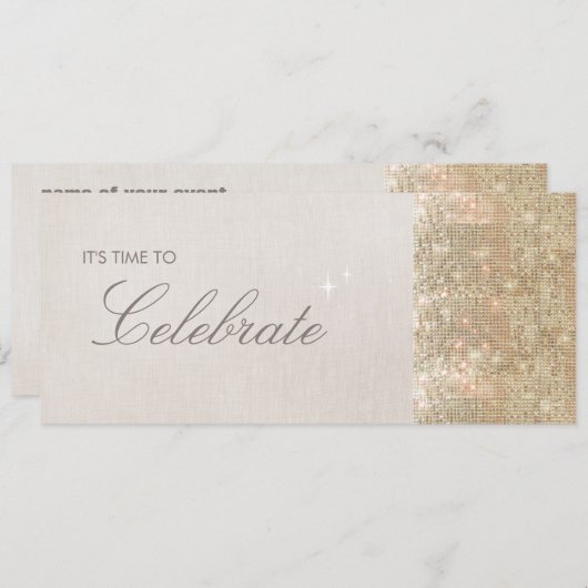 Elegant- en feestelijke Sparkly Gold-sequins Kaart (Voorkant / Achterkant)