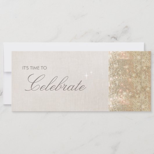 Elegant- en feestelijke Sparkly Gold-sequins Kaart (Voorkant)