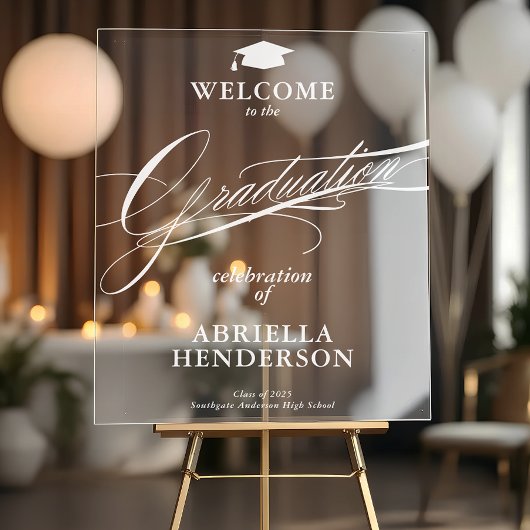 Elegant en formeel script Afstuderen Acryl Bord