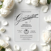 Elegant en formeel script Afstuderen Acryl Uitnodigingen