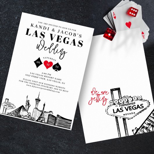 Elegant en Fun Las Vegas Wedding Kaart