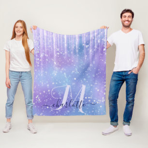 Elegant en Glitzy Paars Fleece Deken