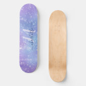 Elegant en Glitzy Paars Skateboard (Voorkant)