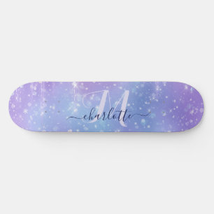 Elegant en Glitzy Paars Skateboard