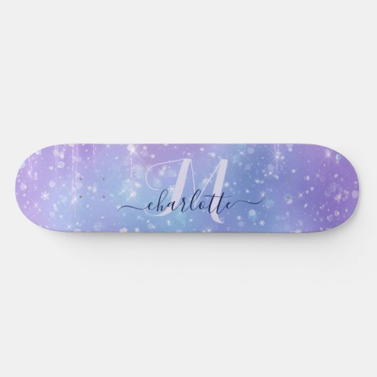 Elegant en Glitzy Paars Skateboard (Horizontaal)