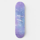 Elegant en Glitzy Paars Skateboard (Voorkant)