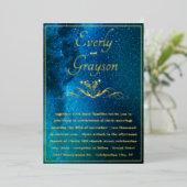 Elegant en Gold Wedding Fairy Lights Folie Uitnodiging (Staand Voorkant)