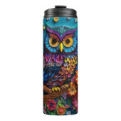 Elegant en grillig: 3D Uil Papercut Art Wrap 0n Thermosbeker (Voorkant)