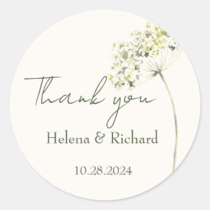 Elegant en groen Floral Classic Ronde Stickers