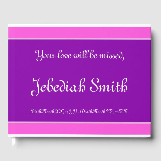 Elegant en Minimaal Begrafenis/Memorial Gastenboek (Voorkant)