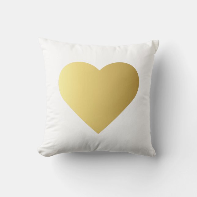 Elegant en minimaal faux Gold Heart Kussen (Voorkant)