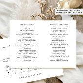 Elegant en minimaal huwelijksprogramma met tijdlij programma