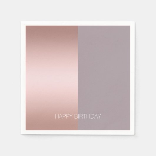 Elegant en minimaal roos goud en paars kleurenblok servet (Voorkant)