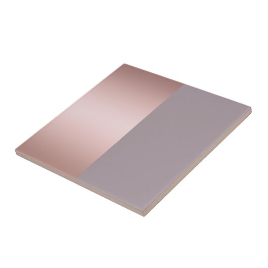 Elegant en minimaal roos goud en paars kleurenblok tegeltje (Zijkant)