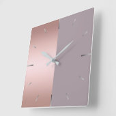 Elegant en minimaal roos goud en paars kleurenblok vierkante klok (Hoek)