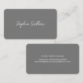 Elegant en minimalistisch eenvoudig plaatje grijs visitekaartje (Voorkant / Achterkant)