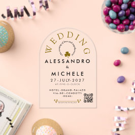 Elegant En Minimalistisch Eenvoudige Trouw Met QR Acryl Uitnodigingen