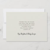 Elegant en modern Baby shower Bedankkaart (Achterkant)