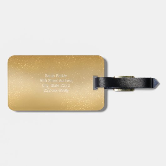 Elegant en modern Bagagelabel van goudkleurig acry (Achterkant horizontaal)