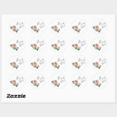 Elegant en modern bloemen roze roze bloemmeisje ronde sticker (Vel)