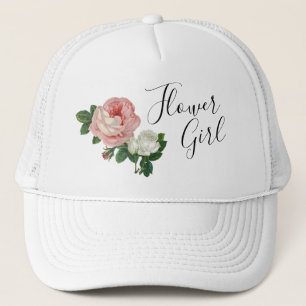 Elegant en modern bloemen roze roze bloemmeisje trucker pet