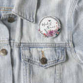 Elegant en modern bloemenmeisje ronde button 5,7 cm (In situ)