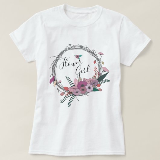 Elegant en modern bloemmeisje t-shirt (Design voorkant)
