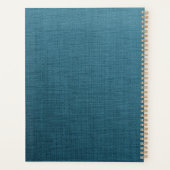 Elegant en modern Blue Linen Texture Planner (Achterkant)